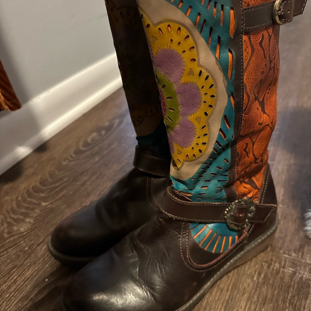 Colorful Floral Women's Boots - Picture 3 of 6